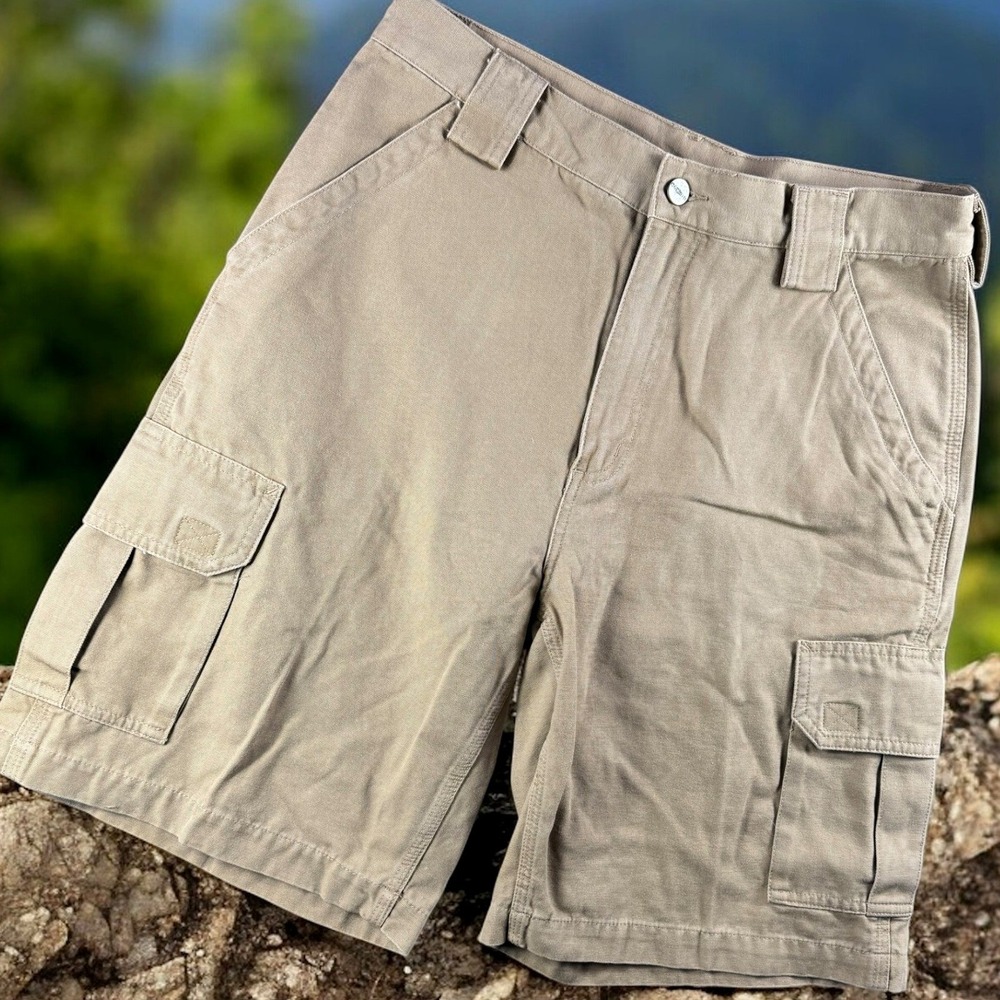 Vintage Carhartt Cargo Shorts‎ Mens 32 Khaki Tan B164GKH Canvas Workwear Rugged